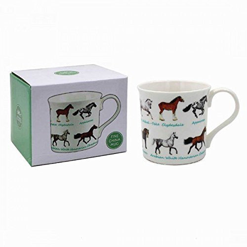 Horses Bone China Mug Gift Boxed