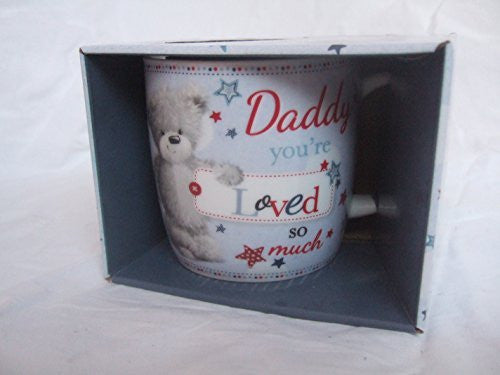 Daddy, You're Loved so Much Blue Teddy Bear Sentimental Mug with Presentation Box