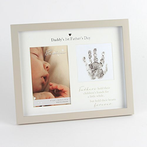 Daddys 1st Fathers Day First Fathers Day Photo Frame and Hand print Gift