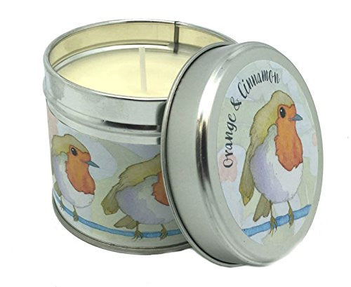 Emma Ball - Christmas Robin - Orange & Cinnamon Scented Candle TIn - Festive - 35 Hour Burn Tin