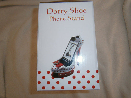 dotty shoe phone stand polka dot  red