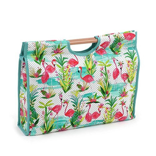 Hobby Gift 'Flamingos' Craft bag con manico in legno 11 x 42 x 30 cm (D/W/h)