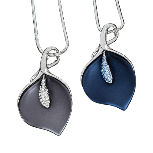 Equilibrium Cala Lily Necklace Grey   one  supplied