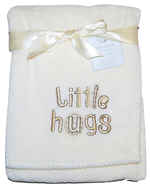 Baby Girl Boy Unisex Soft Fleece Wrap Blanket Pram Cot Crib Moses Basket Cream Hugs