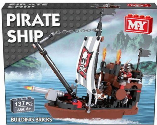 MY Pirate Ship Brick Building 137 piece set