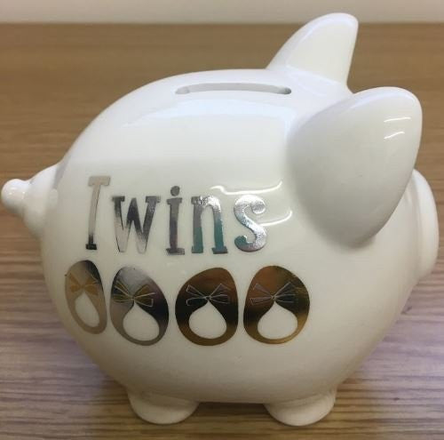 Wendy Jones Blackett My First Piggy Bank - Twins - 12cm - WJ208 - New