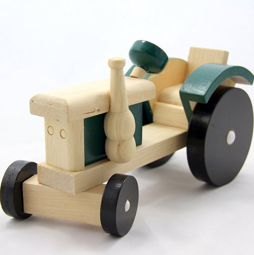 Traditional Wooden Tractor, green