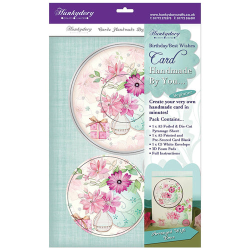 hunkydory handmade by you card kit arranged with love birthday/bestwishes
