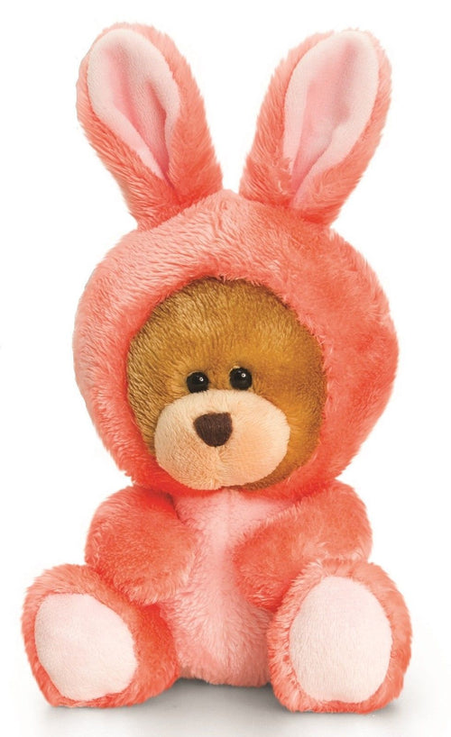 Keel Toys 14cm Pipp The Bear Bunny Rabbit Pink Onessie Cuddly Teddy Soft Toy