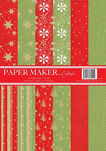Craftstyle Paper Maker A4 Paper Pad - Xmas Red / Green