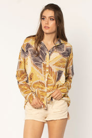 Amuse society Jungle cat L/S woven blouse