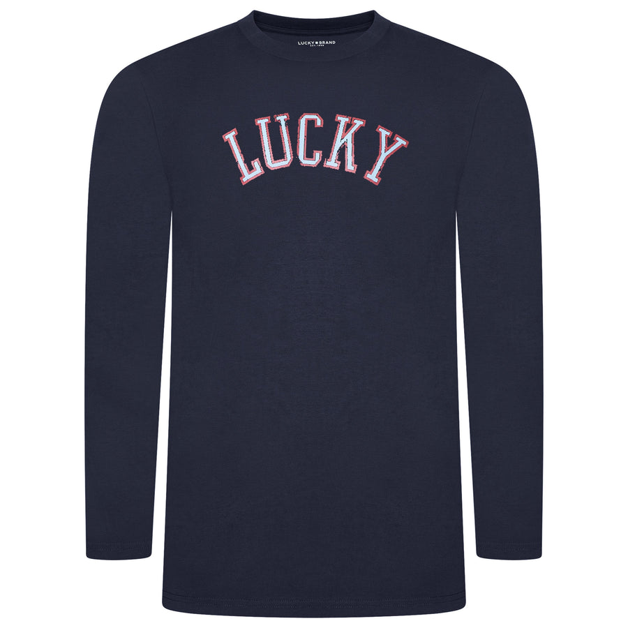 Lucky Brand Crew Neck & Closed Hem Flannel Pant Pyjama Set