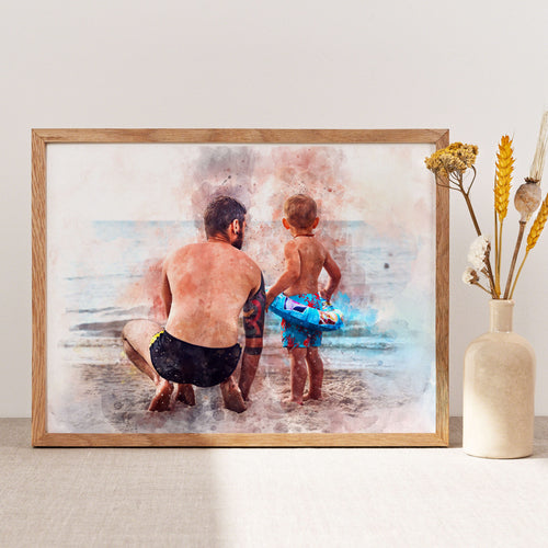 Mothers Day Personalised Watercolour Portrait