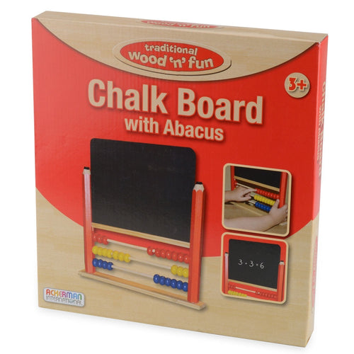 Childrens Wooden Abacus Kids Chalk Board Chalkboard Counting Drawing Toy