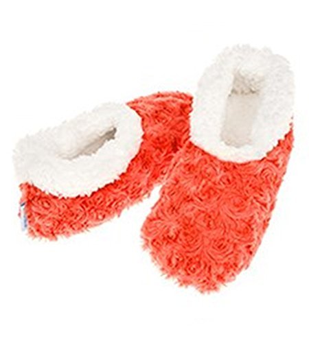 Ladies Super Soft Rose Textured Fur-Like Fabric Snoozies Slippers