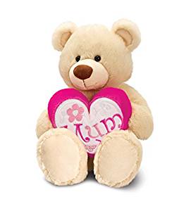 rufus bear with mum heart 20cm