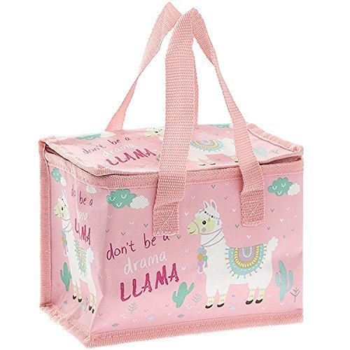 Llama Lunch Bag, Don't be a Drama Llama, Insulated Bag with Foil Lining, Zip Fastening and Carry Handles,