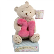 Button Corner Bear Holding Number "21" Birthday Gift Age 21ST