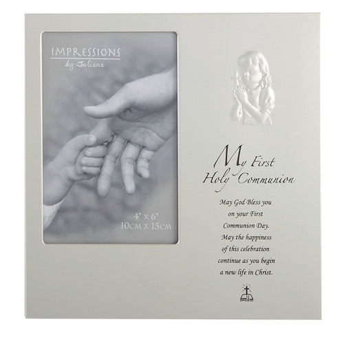 Impressions "My First Holy Communion" Silver Photo Frame with Verse GIRL