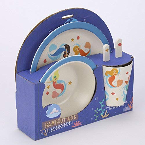 Mermaid Eco-Friendly Biodegradable Bamboo Plate/Cutlery Set