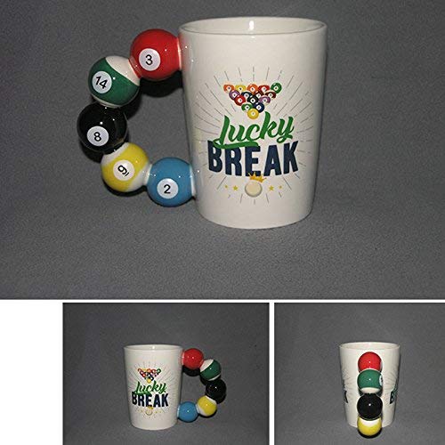 Pool Balls Shaped Handle Ceramic Mug