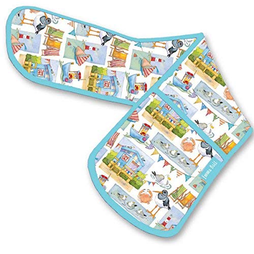Coastal Seaside Double Oven Gloves Theme by Emma Ball