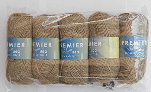 Lot de 5 balles de premier Value DK 50 g TAUPE 2947