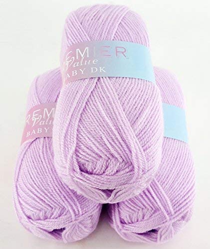 king cole  PREMIER VALUE BABY DOUBLE KNIT YARN WOOL ACRYLIC 3 PACK (3 X 100G) - LILAC