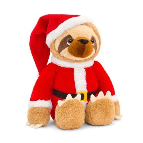 Keel Toys Sloth With Santa outfit 18cm soft toy cecil