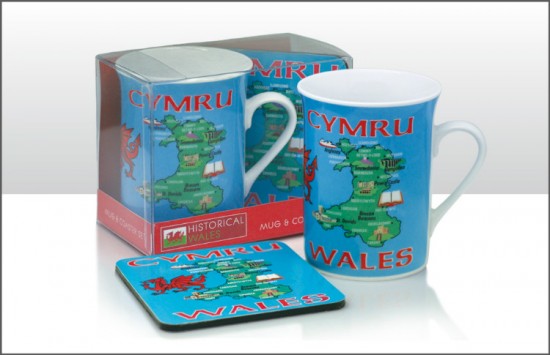 historical wales mug coaster cymru