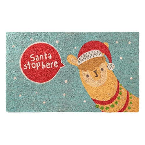 Puckator Coir Door Mat - Christmas Alpaca Slogan Design