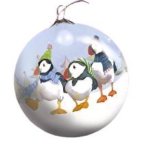 Hand Painted Puffin Bauble