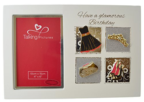 Talking Pictures Sorbet Collection 6" x 4" Photo Frame - Glamorous Birthday