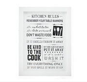Kitchen Rules - White Framed Humorous Plaque