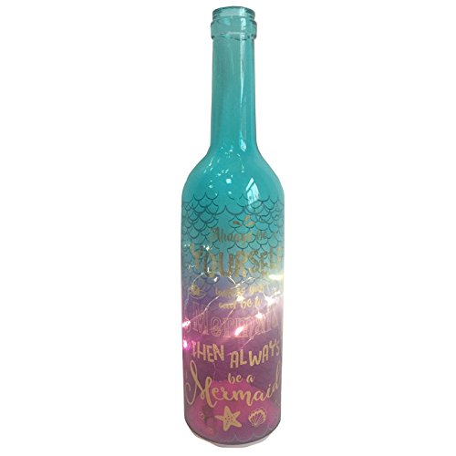Two Tone LED Light Bottle - Enchanted Seas Mermaid Slogan