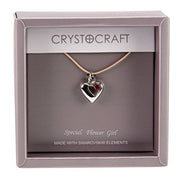 Crystocraft Our Special Flower Girl Collier avec pendentif cœur