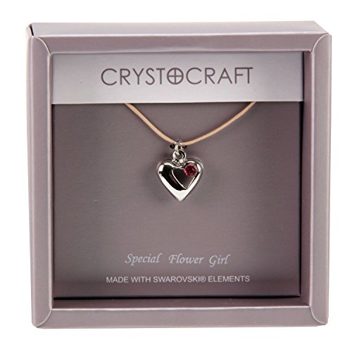 Crystocraft Our Special Flower Girl Collier avec pendentif cœur