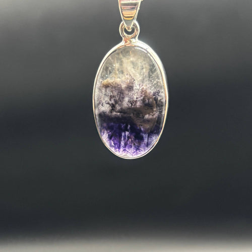 Genuine Blue John Fluorite Pendant set in sterling silver - 2 options