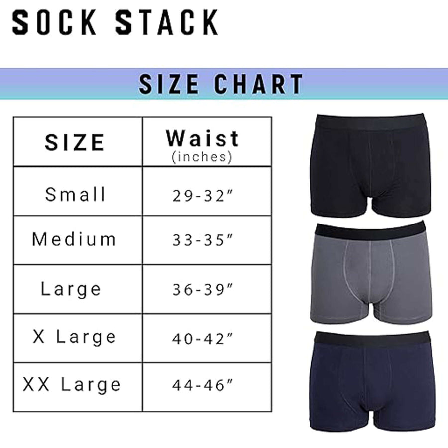 Sock Stack MB03 Black Cotton Stretch Boxer Shorts Pack Of 6 For Men Comfort Fit Soft Waistband Everyday Cotton Rich