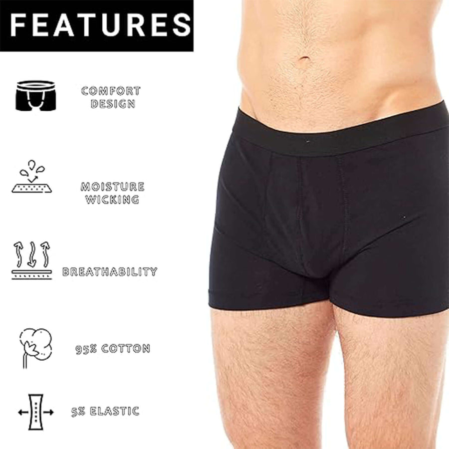 Sock Stack MB04 6 Pack Assorted Cotton Stretch Boxer Shorts for Men Black Navy Grey Cotton Rich Soft Waistband Comfort