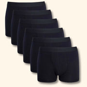Sock Stack MB03 Black Cotton Stretch Boxer Shorts Pack Of 6 For Men Comfort Fit Soft Waistband Everyday Cotton Rich