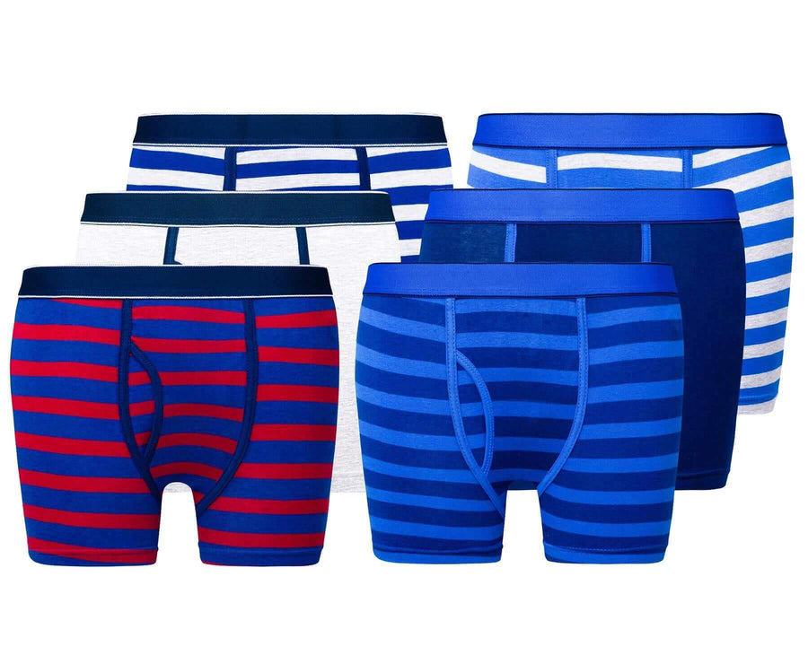 Sock Stack 6 Pack Boys Cotton Stretch Trunks Boxer Shorts With Comfortable Waistband