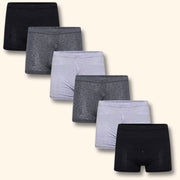 Sock Stack 6 Pack Cotton Rich Boxer Shorts Trunk Style For Men MB07 Black Grey Breathable