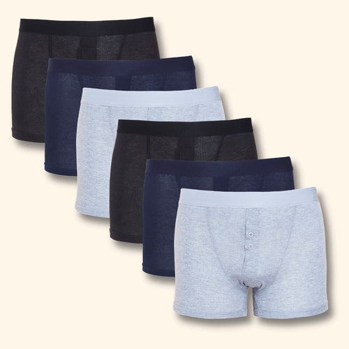 Sock Stack 6 Pack Cotton Stretch Boxer Shorts For Men MB09 Breathable Soft Durable