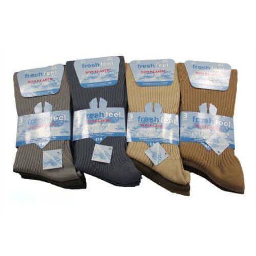 Sock Stack Men's Cotton Loose Top Socks 6 Pack UK 6-11 Non-Elastic Antibacterial