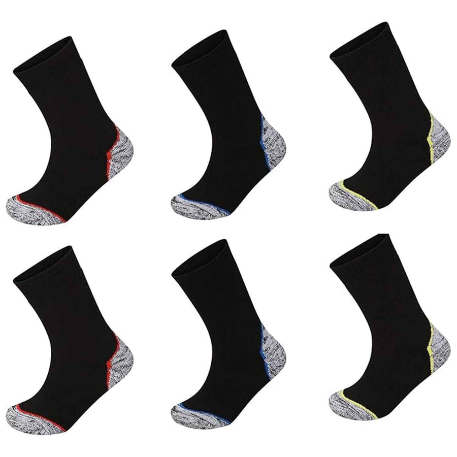 Sock Stack Men's Trekking Socks 6 Pairs Reinforced Heel And Toe Cushioned Sizes 6-11