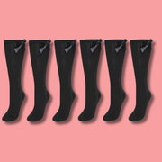 Sock Stack 6 Pairs Girls Knee High Socks With Ribbon Bows Cotton Rich For Uniforms Ages
