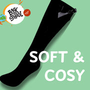 Sock Stack 6 Pairs Girls Knee High Socks With Ribbon Bows Cotton Rich For Uniforms Ages