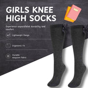 Sock Stack 6 Pairs Girls Knee High Socks With Ribbon Bows Cotton Rich For Uniforms Ages
