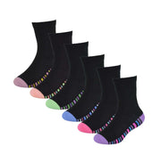 Sock Stack Kids Bamboo Socks 6 Pairs Breathable Antibacterial Moisture Wicking Cotton Rich Everyday Comfort Pack